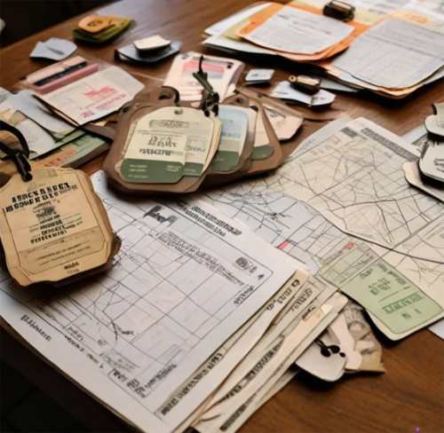 A variety of hunting licenses and deer tags from different states, showing permit costs and regulations