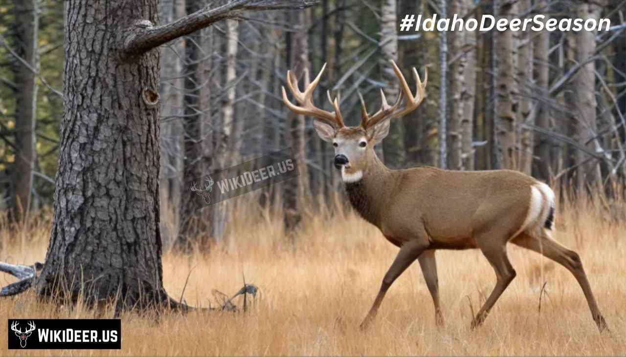 Idaho deer hunting season in the forest, featuring mule deer and white-tailed deer in a natural wilderness landscape.